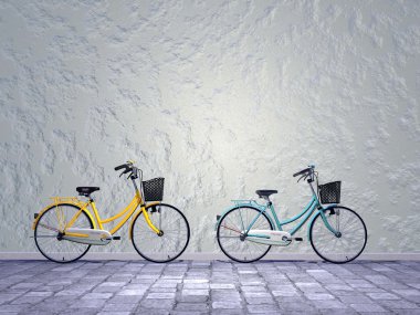 -3d render şehir Bisikletleri