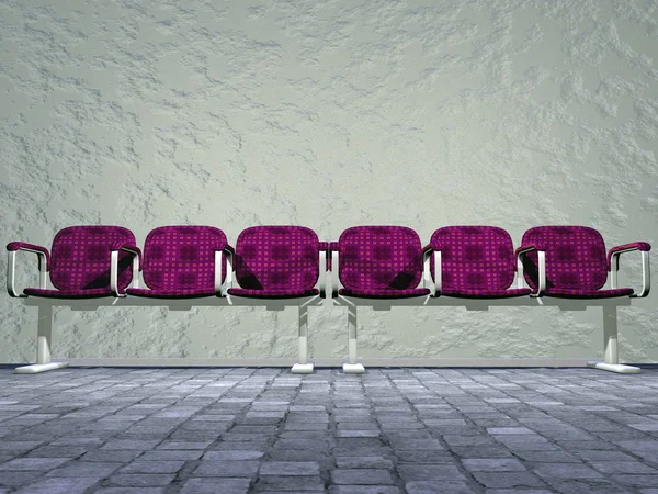 Outside waiting-room - 3D render — Stock Photo, Image