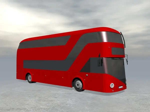 Autobús rojo moderno de Londres - 3D render —  Fotos de Stock