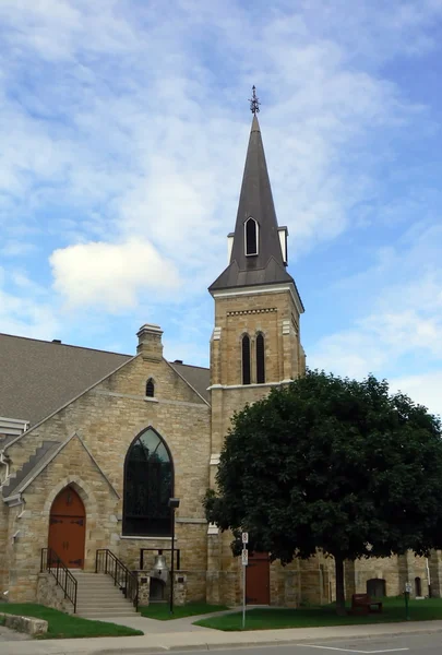 St. Andrew 's presbyterian church, Gananoque, Canada — стоковое фото