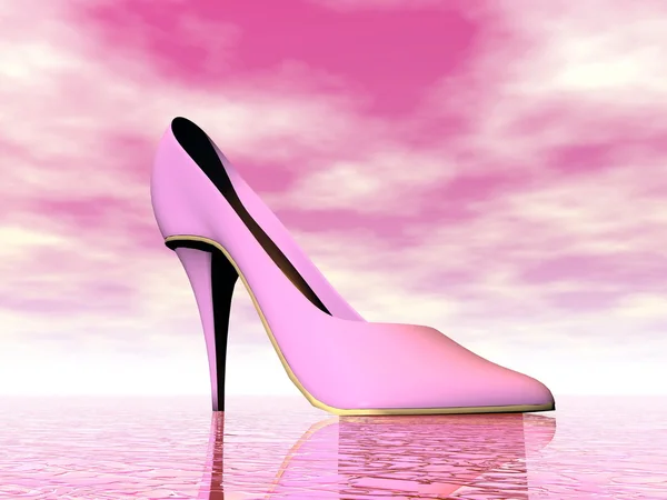 Pink high heel - 3D render — Stock Photo, Image