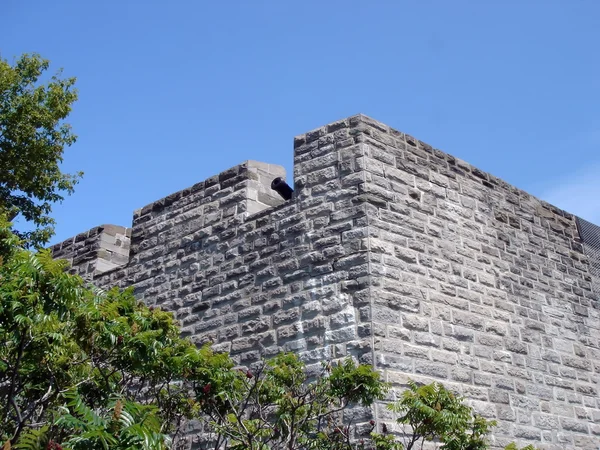 Cañón en el crenel, antigua ciudad de Quebec, Canadá — Foto de Stock