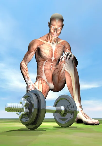 Wanting to improve muscles - 3D render — Stock Photo, Image