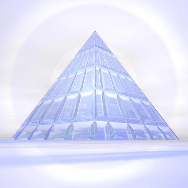 Pyramid to sun - 3D render — Stock Photo, Image