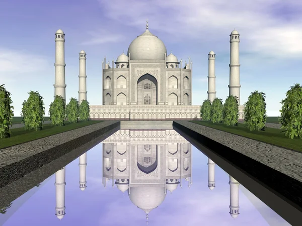 Taj Mahal mausoleum, Agra, India - 3D render — Stock Photo, Image