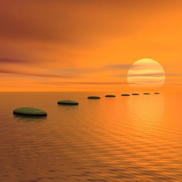 Pasos hacia el sol - 3D render — Foto de Stock