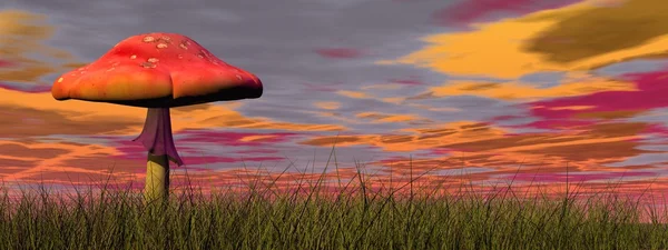Fantasi jamur - 3D render — Stok Foto
