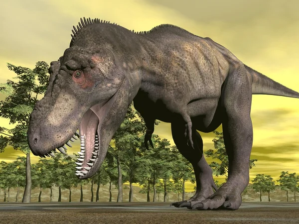 Tyrannosaurus angry - 3d render — Stockfoto