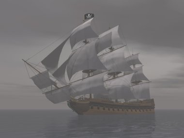 korsan gemisi sis-3D render
