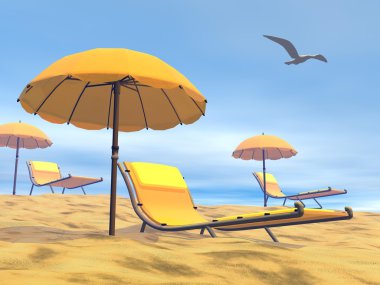 Yaz gevşeme - 3d render