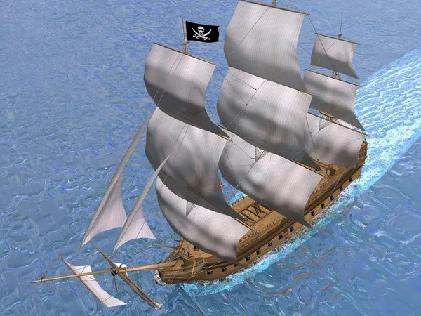 Pirate ship - 3D render — Stock Photo, Image