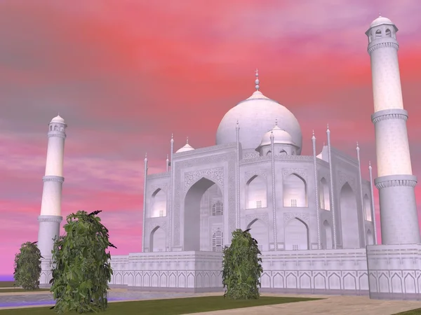 Mausoléu Taj Mahal, Agra, Índia renderização 3D — Fotografia de Stock