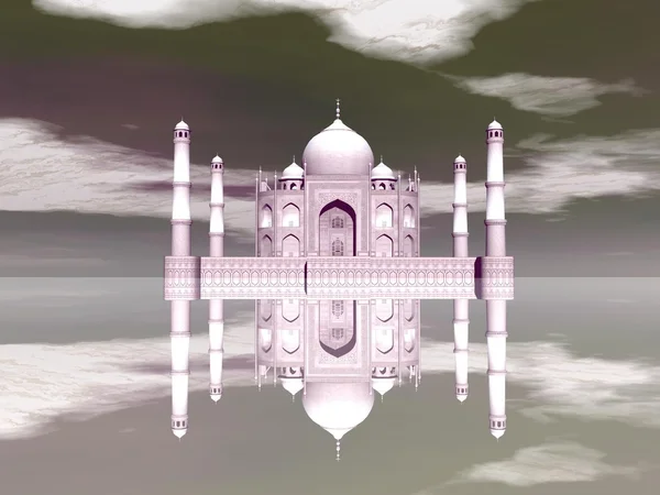 Taj Mahal mausoleo, Agra, India - 3D render —  Fotos de Stock