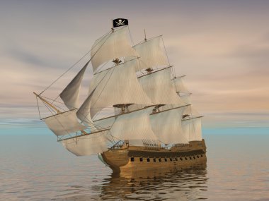 Korsan gemi - 3d render