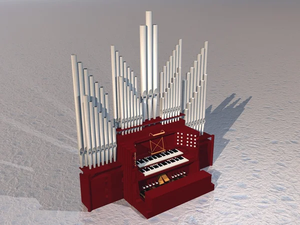 Pipe organ - 3d render — Stockfoto