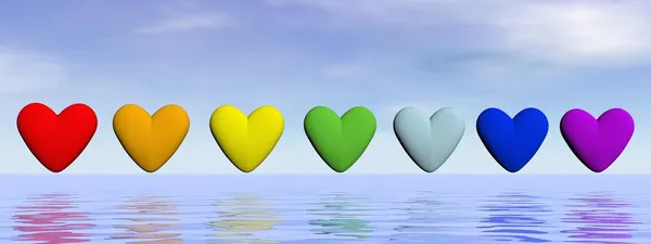 Corazones de chakra - 3D render — Foto de Stock