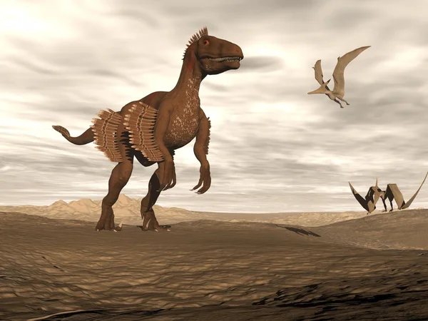 Dinossauro Velociraptor renderizar 3D — Fotografia de Stock