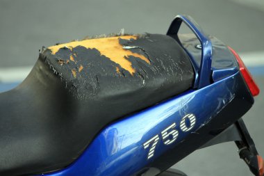 Damaged motorbike seat clipart