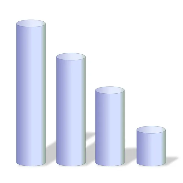 Grey cylinders as a graph — Stock Photo, Image
