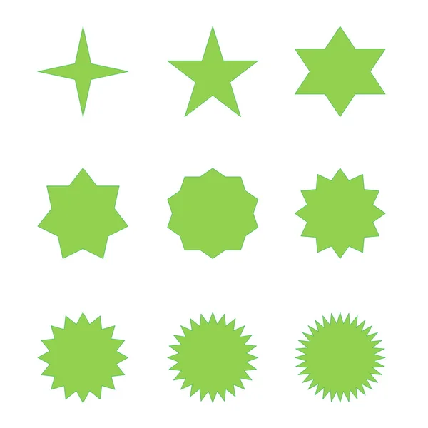 Набір зелених зірок — стокове фото