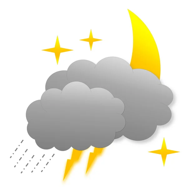 Stormachtige nacht als pictogram van het weer — Stockfoto