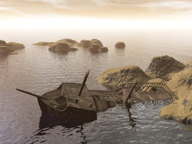 -3d render eski batık