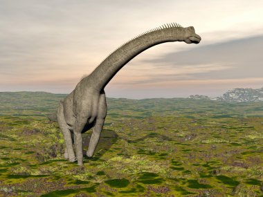 Brachiosaurus dinozor yürüyüşü - 3 boyutlu görüntüleme