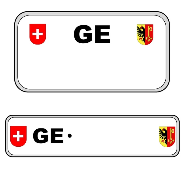 Geneva plate number, Switzerland — Stock Photo, Image