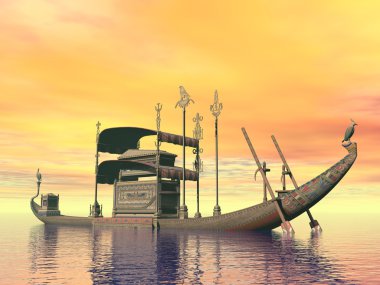 Mısır kutsal mavna mezar - 3d render ile