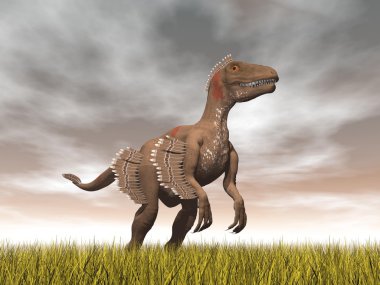 Velociraptor dinosaur - 3D render clipart