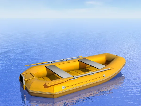 Barco inflável - renderização 3D — Fotografia de Stock