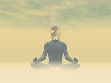 toksisite meditasyon - 3d render