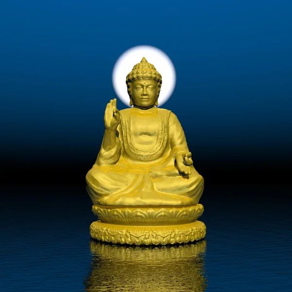 Night meditation - 3D render — Stock Photo, Image