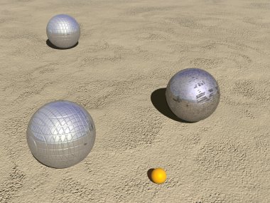 Petanque game balls - 3D render clipart