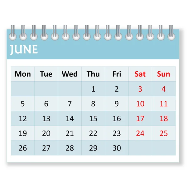 Φύλλο ημερολογίου για τον Ιούνιο — Φωτογραφία Αρχείου