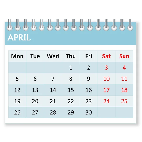 Foaie de calendar pentru aprilie — Fotografie, imagine de stoc