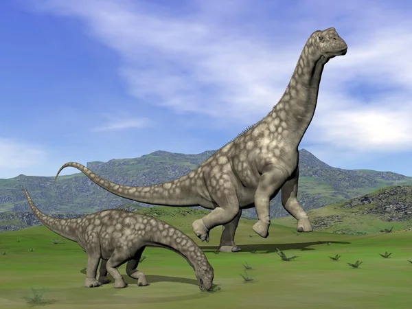 Dinosaurios Argentinosaurus - 3D render — Foto de Stock