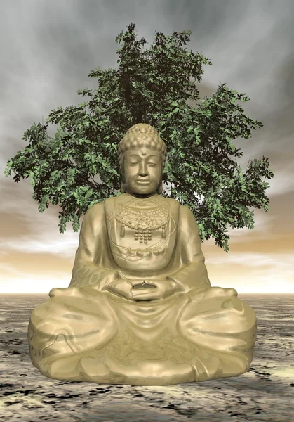 Будда - 3D рендеринг — стоковое фото