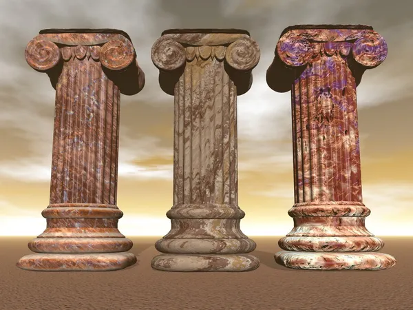 Columnas de piedra - 3D render — Foto de Stock