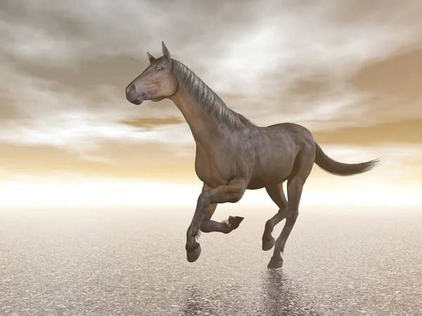 Horse galloping - 3D render — Stock Photo, Image