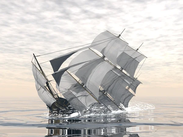 Oude schip zinkende - 3d render — Stockfoto