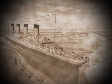 Titanic gemi - 3d render