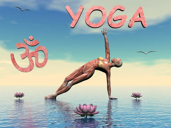 Yoga scene - 3D render — Stock Photo, Image