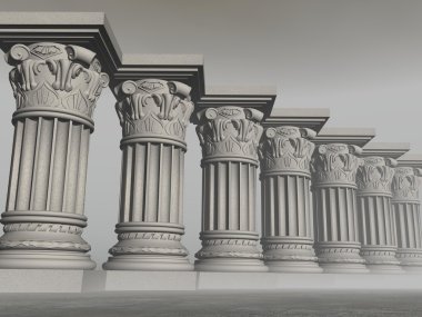taş sütunlar - 3d render