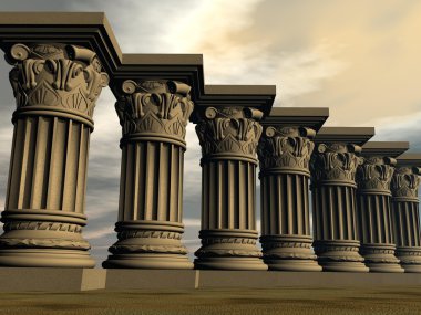 taş sütunlar - 3d render