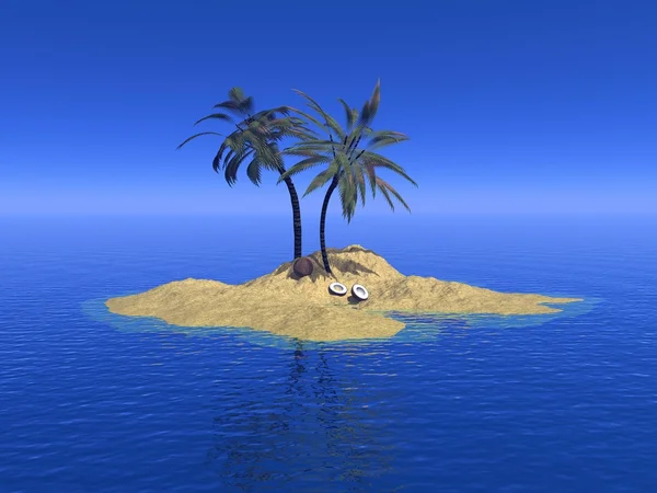 Остров - 3D рендер — стоковое фото