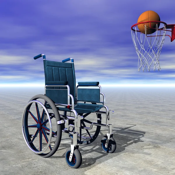 Pallacanestro per disabili - Rendering 3D — Foto Stock