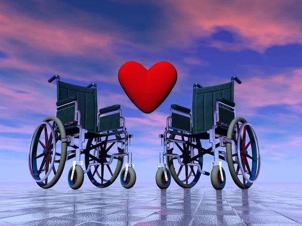 Handicapped persons love - 3D render — Stock Photo, Image