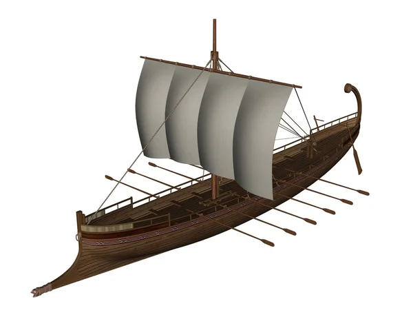 Ancient greek boat - 3D render — Stock Photo, Image