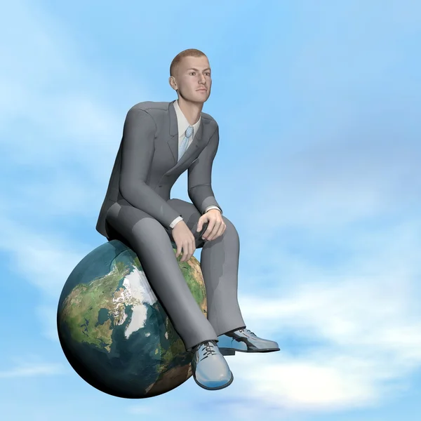 Businessman thinking - 3D render — Stock Photo, Image